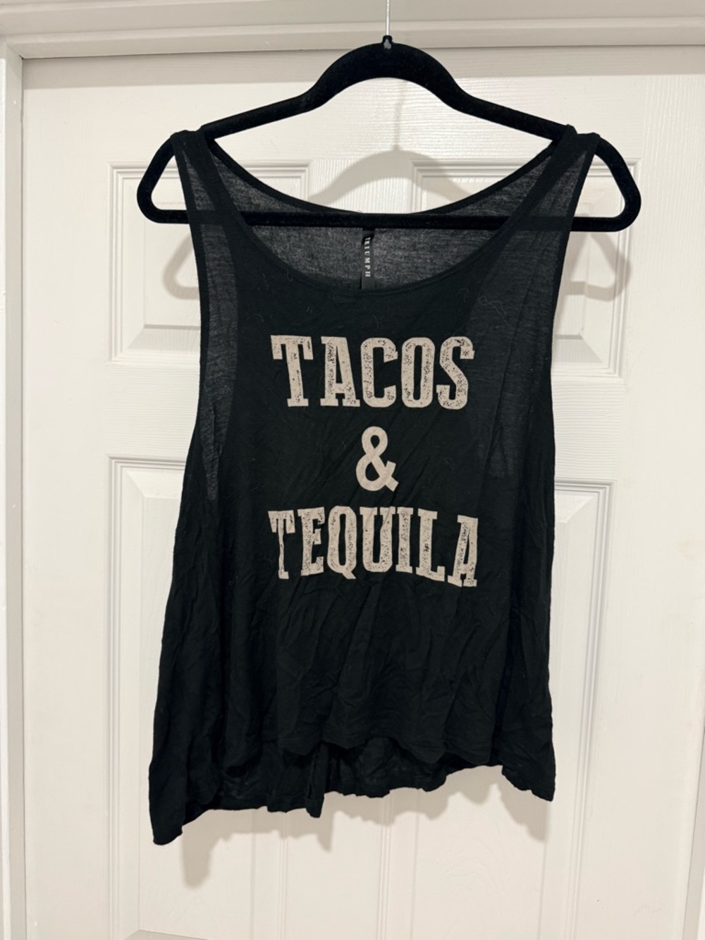 TACOS & TEQUILA Black Graphic Tank Top